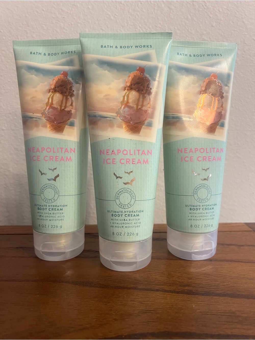 Bath & Body Works Neapolitan Ice Cream Body Cream, Set of 3, New
